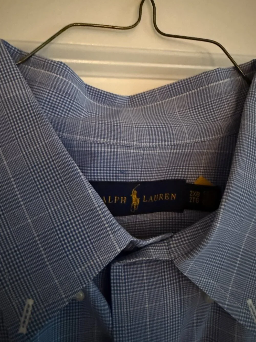 Grey Plaid POLO Dress Shirt - Size 2XB